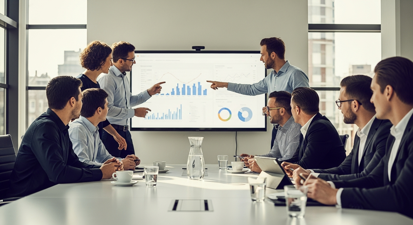 Google Ads specialist team in overleg over campagne resultaten