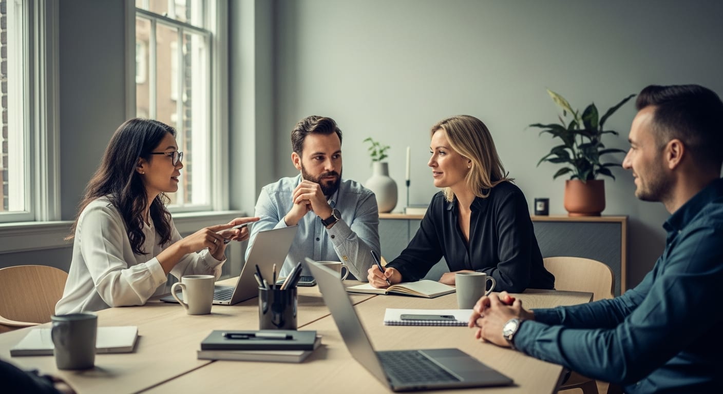 BLURR Marketing team bespreekt Google Ads campagnestrategie op kantoor in Almere