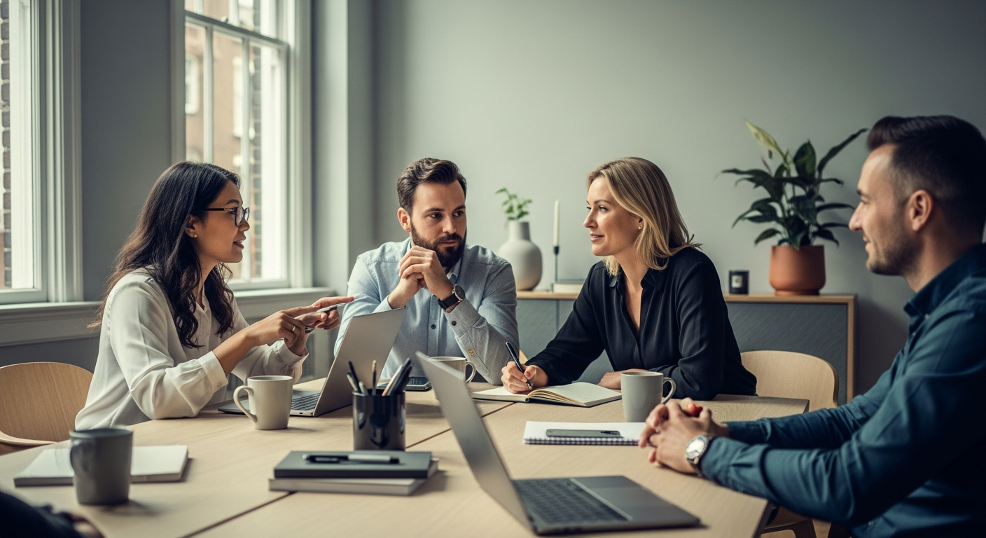 BLURR Marketing team bespreekt Google Ads campagnestrategie op kantoor in Almere