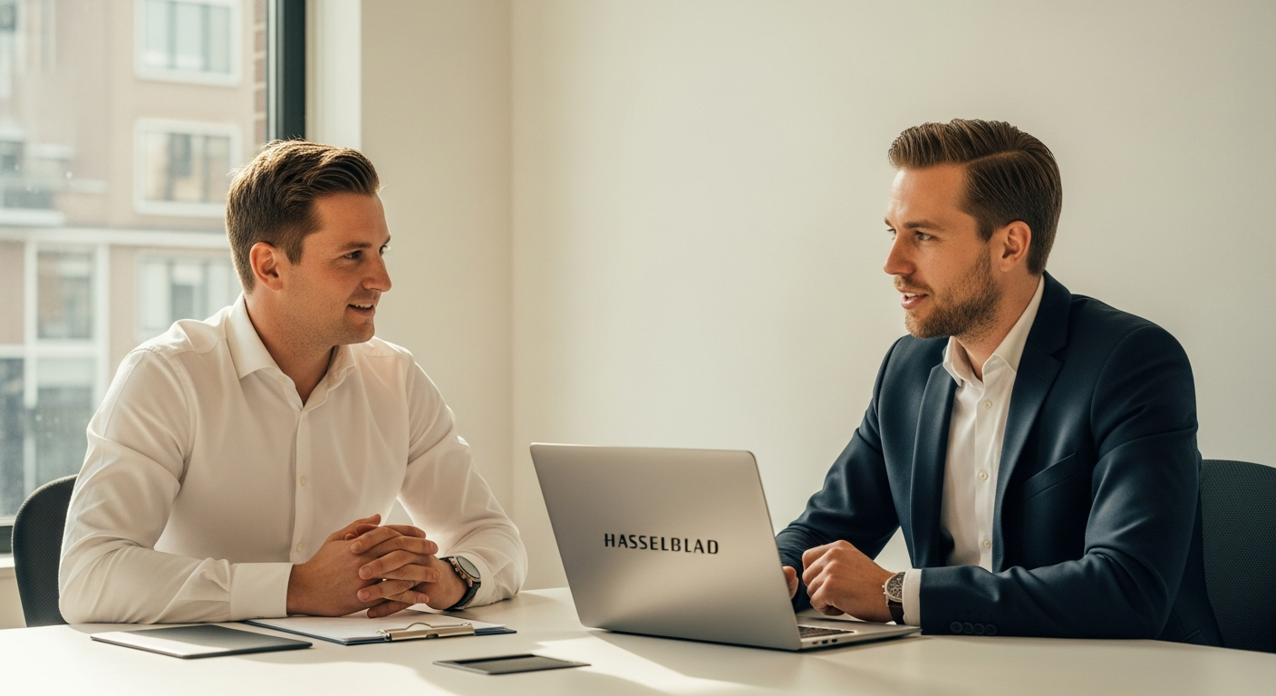 ZZP'er bespreekt Google Ads resultaten met marketingspecialist aan bureau